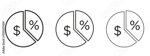 Dividend yield icon in stroke art design versions. EPS 10