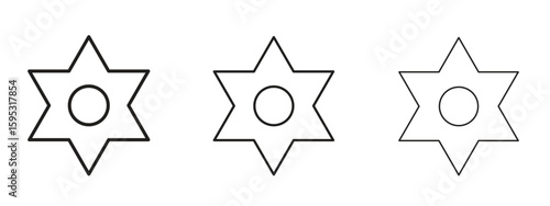 Daffodil icon in stroke art design versions. EPS 10