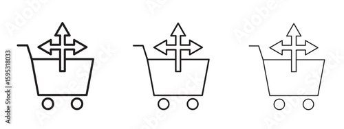 Cross sell icon in stroke art design versions. EPS 10