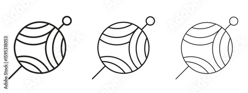 Crochet icon in stroke art design versions. EPS 10