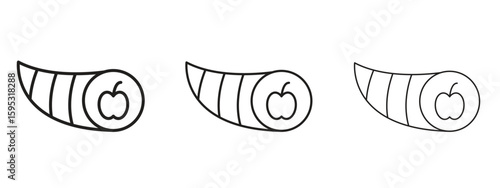 Cornucopia icon in stroke art design versions. EPS 10