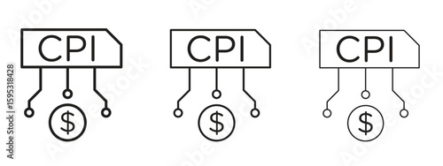 Consumer prices index icon in stroke art design versions. EPS 10