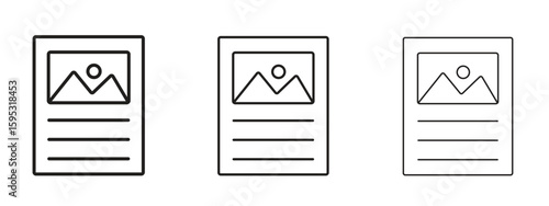 Content icon in stroke art design versions. EPS 10