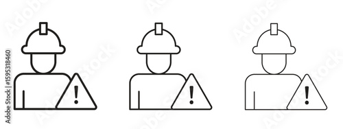 Construction risk icon in stroke art design versions. EPS 10