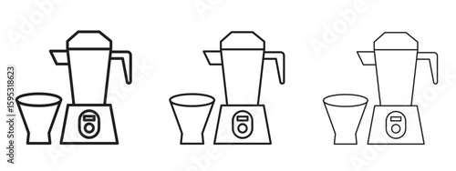 Cold pressed juicer icon in stroke art design versions. EPS 10