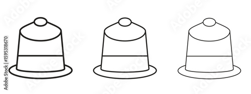 Coffee capsule icon in stroke art design versions. EPS 10