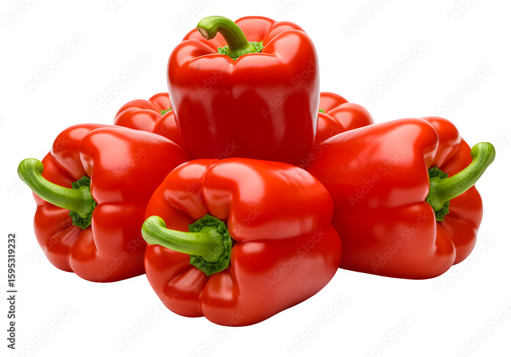 Red peppers isolated on white or transparent background. PNG Red peppers isolated on white or transparent background. PNG
