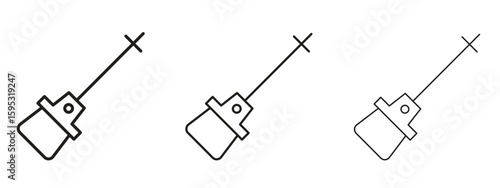Car dipstick icon in stroke art design versions. EPS 10