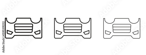 Car bumper icon in stroke art design versions. EPS 10