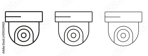 CCTV icon in stroke art design versions. EPS 10