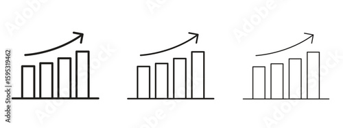 Business performance icon in stroke art design versions. EPS 10