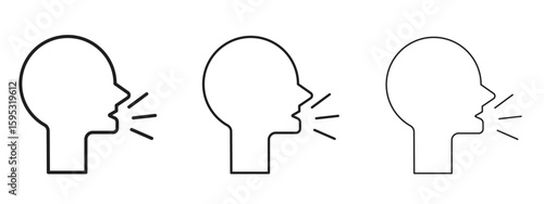 Breath icon in stroke art design versions. EPS 10