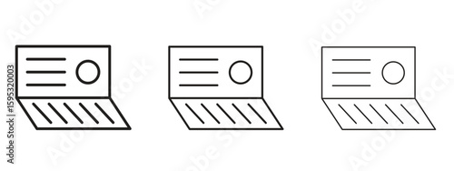 Bankbook icon in stroke art design versions. EPS 10