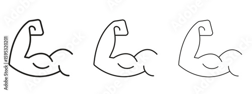 Arm icon in stroke art design versions. EPS 10