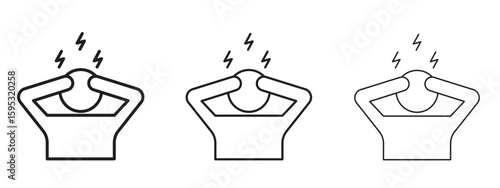 Anxiety icon in stroke art design versions. EPS 10