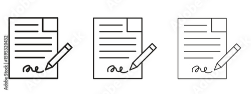 Agreement icon in stroke art design versions. EPS 10