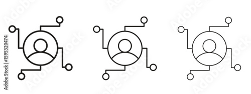 Affiliate marketing icon in stroke art design versions. EPS 10