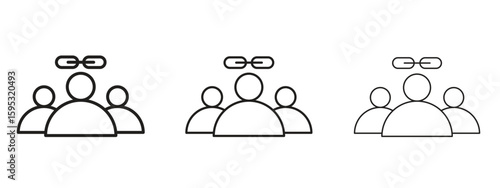 Affiliate link icon in stroke art design versions. EPS 10