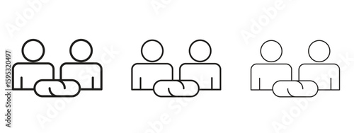 Affiliate link icon in stroke art design versions. EPS 10