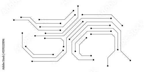 Abstract Circuit Board Design: Lines, Nodes, Connections, Technology, Innovation