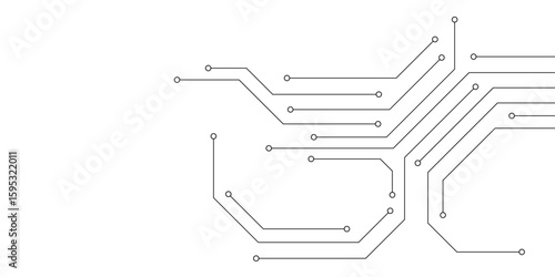 Abstract Circuit Board Design: Lines, Nodes, Connections, Technology, Innovation
