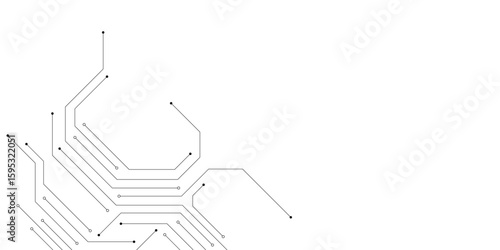 Abstract Circuit Board Design: Lines, Nodes, Connections, Technology, Innovation