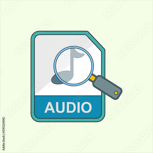 Search audio icon. icon related to design elements. suitable for web site, app, user interfaces,element, printable etc. flat icon style. simple vector design editable