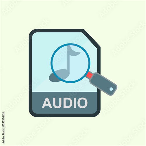 Search audio icon. icon related to design elements. suitable for web site, app, user interfaces,element, printable etc. flat icon style. simple vector design editable