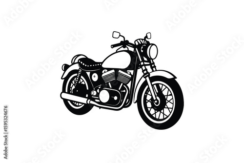 Black and white vector illustration of a classic motorcycle a symbol of freedom adventure and the open road perfect for designs related to travel and