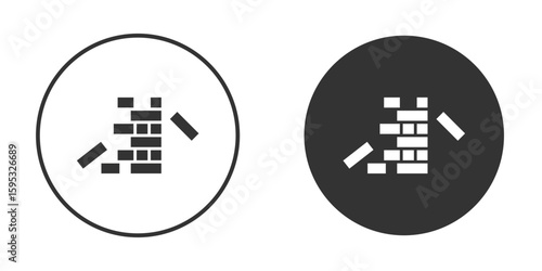 Wooden block icon clipart element. stroke art design graphics