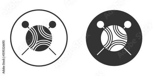 Wool ball icon clipart element. stroke art design graphics