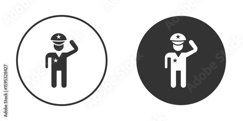 Salute icon clipart element. stroke art design graphics