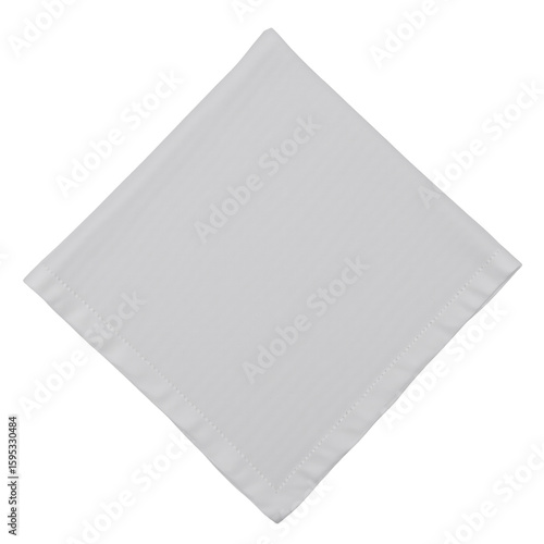 a plain white square shaped cloth napkin with rounded corners placed against a solid black background