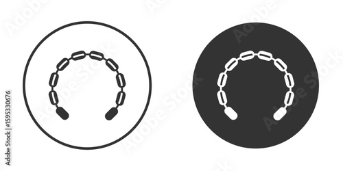 Lingual braces icon clipart element. stroke art design graphics