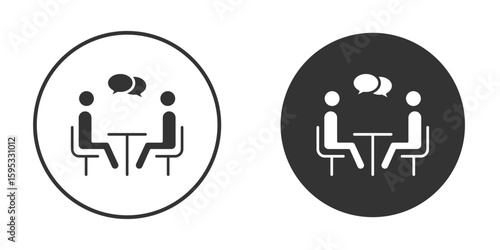 Job interview icon clipart element. stroke art design graphics
