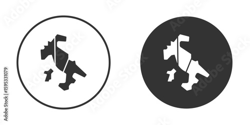 Italy flag icon clipart element. stroke art design graphics