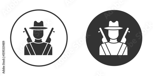 Hunter icon clipart element. stroke art design graphics