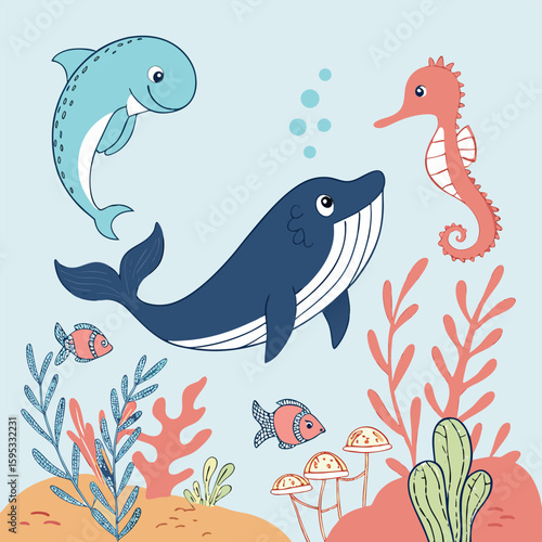 
Different types of sea animals