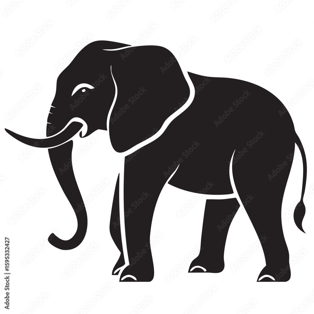 Fototapeta premium vector illustration of a black elephant