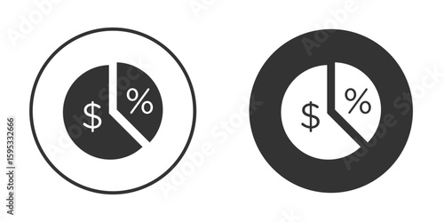 Dividend yield icon clipart element. stroke art design graphics