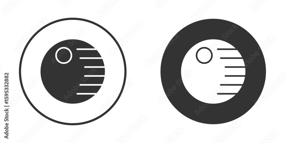 Death star icon clipart element. stroke art design graphics