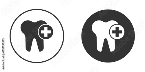 Dental insurance icon clipart element. stroke art design graphics