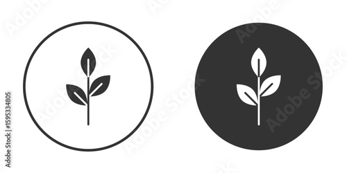 Basil icon clipart element. stroke art design graphics