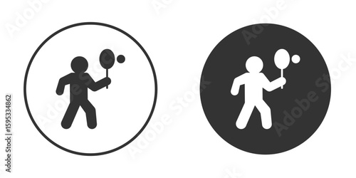 Badminton icon clipart element. stroke art design graphics