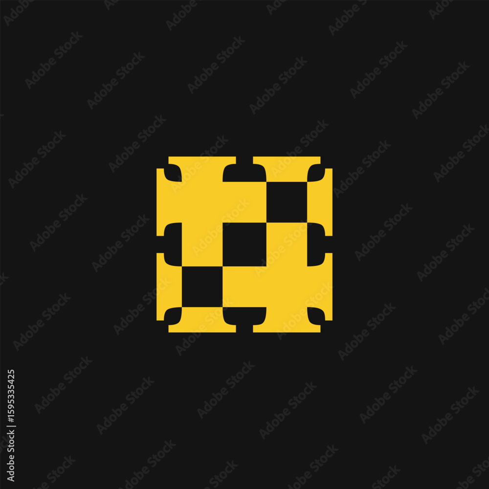 Obraz premium etter H with Plot combination logo, logo design template element, vector illustration