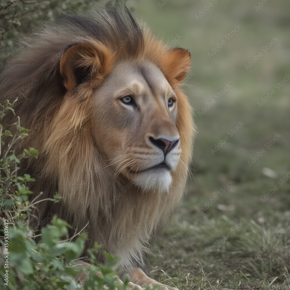 Fototapeta premium Lion close-up portrait