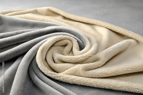 Soft Plush Blanket in Grey and Beige Tones