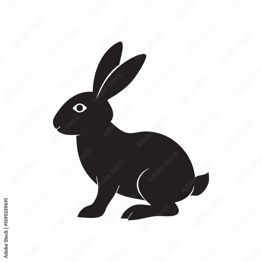Fototapeta premium black rabbit silhouette images