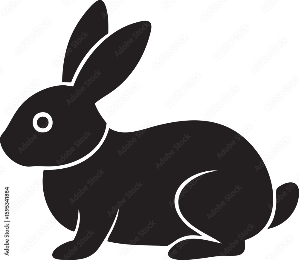 Obraz premium vector illustrations of a black rabbit
