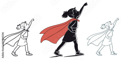 Enchanting Child Silhouette Vector Collection – Whimsical Storytelling Poses for Books & Imaginative Designs